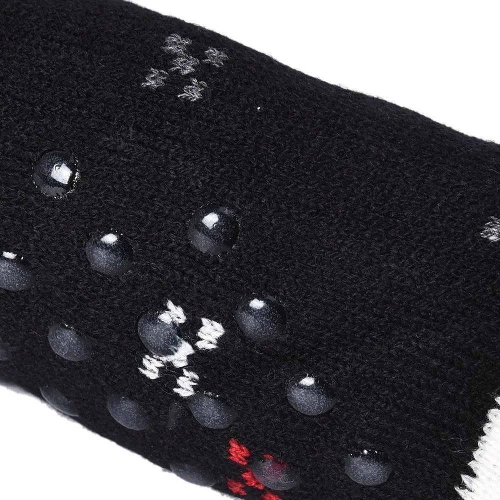 Reindeer Pattern Sherpa Lined Slipper Socks